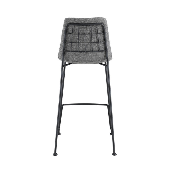 Homeroots Set Of Two 26" Light Gray And Black Fabric And Steel Low Back Counter Height Bar Chairs   544693