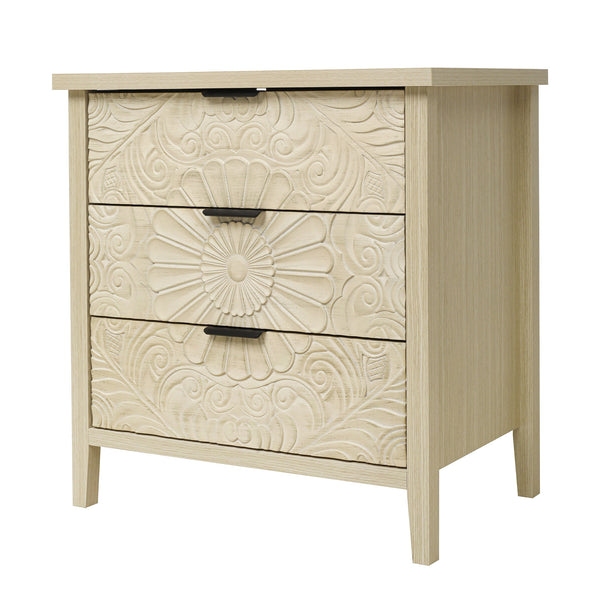 English Elm 3 Drawer Cabinet - Stylish & Versatile Storage Solution For Bedroom, Living Room, Or Study Decor W688P225270