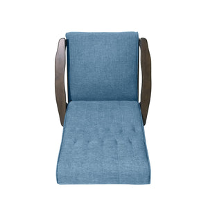 English Elm Christopher Knight Home® - Accent Chair Mid-Century Blue Upholstered Tufted Accent with Rubberwood Frame, Plush 25.75"W x 39"H 66106.00FBLU