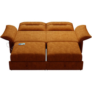 English Elm This Fleece Convertible Sleeper Sofa Unfolds Into a Full Bed for Guest Rooms Orange W3820S00039