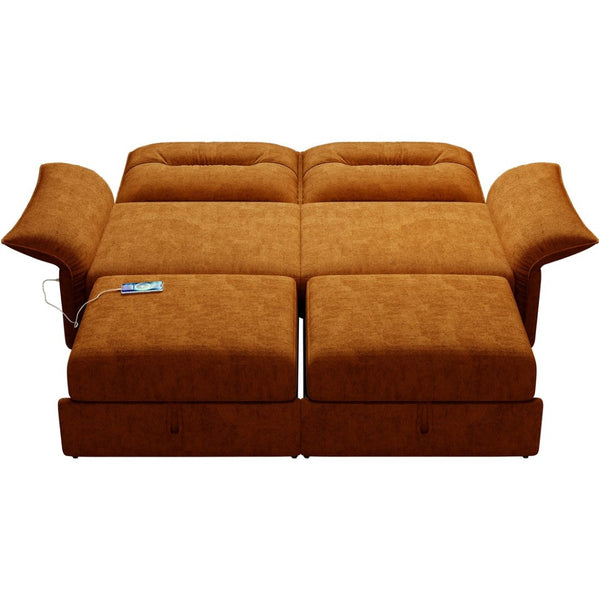 English Elm This Fleece Convertible Sleeper Sofa Unfolds Into a Full Bed for Guest Rooms Orange W3820S00039