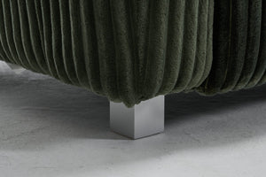 English Elm 114-Inch Oversized Corduroy Three-Seater Sofa With Movable Footstool - Luxurious Recliner Set W2795S00027