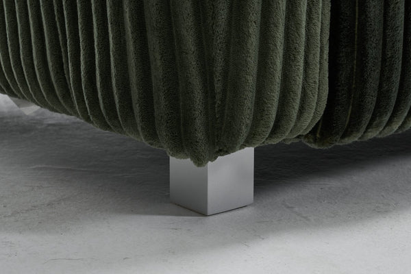 English Elm 114-Inch Oversized Corduroy Three-Seater Sofa With Movable Footstool - Luxurious Recliner Set W2795S00027