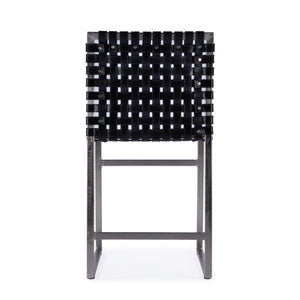 Butler Specialty Urban Woven Leather Side Chair With Black Iron Base And Rustic Nail Head Accents For Stylish Decor Black Iron,Leather,Steel 5447034-butler