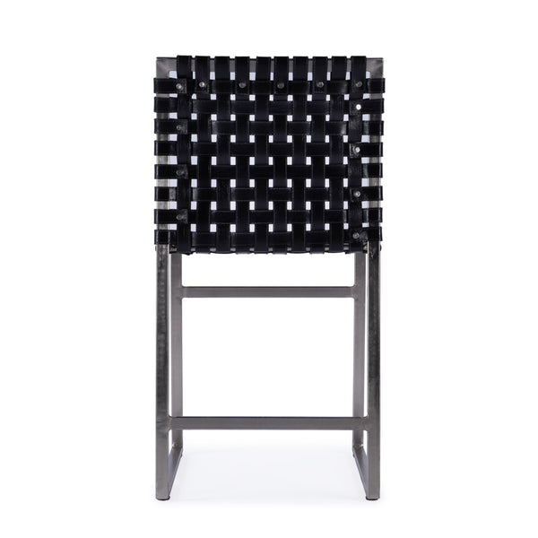 Butler Specialty Urban Woven Leather Side Chair With Black Iron Base And Rustic Nail Head Accents For Stylish Decor Black Iron,Leather,Steel 5447034-butler