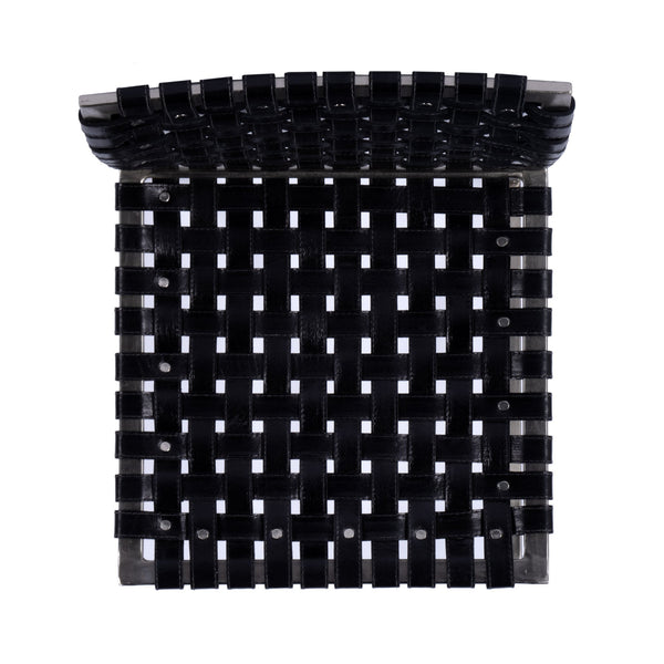 Butler Specialty Urban Woven Leather Side Chair With Black Iron Base And Rustic Nail Head Accents For Stylish Decor Black Iron,Leather,Steel 5447034-butler