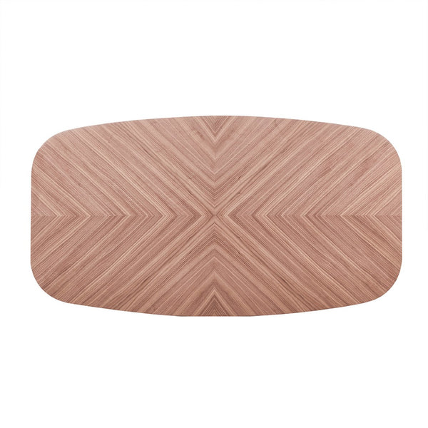 Homeroots 79" Stylish Brown And Black Wood And Steel Double Pedestal Dining Table - Seats 6, Modern Elegance!   544710