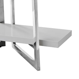 HomeRoots 69" Light Gray Stainless Steel Four-Tier Etagere Bookcase - Modern Storage Solution for Home & Office 544731
