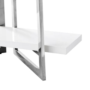 HomeRoots 69" Elegant White Stainless Steel & Wood Four-Tier Etagere Bookcase - Stylish Storage Solution 544732