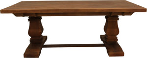 HomeRoots 81" Brown Solid Wood Trestle Dining Table - Rustic Charm for Family Gatherings & Everyday Use 544743