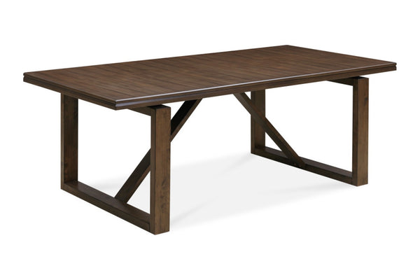 HomeRoots 84" Dark Brown Wood Sled Base Dining Table - Rustic Elegance for 8, Ideal for Family Gatherings & Hospitality 544749