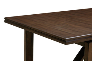 HomeRoots 84" Dark Brown Wood Sled Base Dining Table - Rustic Elegance for 8, Ideal for Family Gatherings & Hospitality 544749