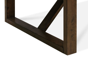 HomeRoots 84" Dark Brown Wood Sled Base Dining Table - Rustic Elegance for 8, Ideal for Family Gatherings & Hospitality 544749