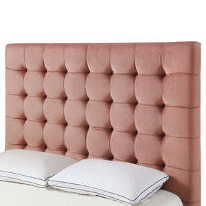 Homeroots Blush Solid Wood Queen Tufted Upholstered Velvet Bed Blush,Velvet Velvet 544751