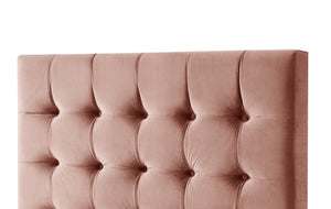 HomeRoots Blush Queen Upholstered Bed with Button-Tufted Headboard and Solid Wood Frame for Stylish Comfort Blush, Velvet 544752