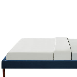 Homeroots Navy Blue Solid Wood King Tufted Upholstered Velvet Bed Navy,Velvet Velvet 544756