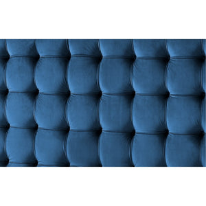 Homeroots Navy Blue Solid Wood King Tufted Upholstered Velvet Bed Navy,Velvet Velvet 544756