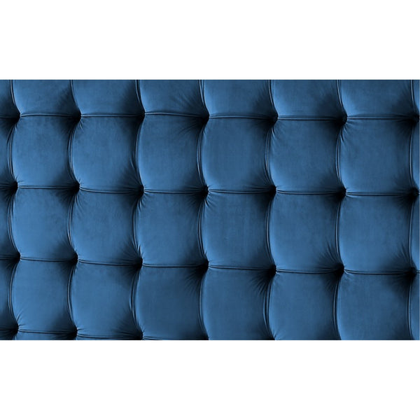 Homeroots Navy Blue Solid Wood King Tufted Upholstered Velvet Bed Navy,Velvet Velvet 544756