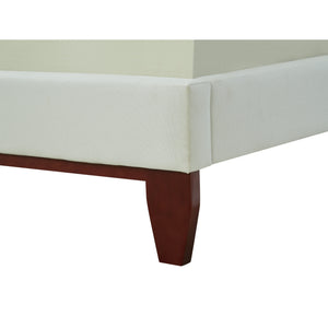 Homeroots Beige Solid Wood King Tufted Upholstered Linen Bed Beige,Linen Linen 544759