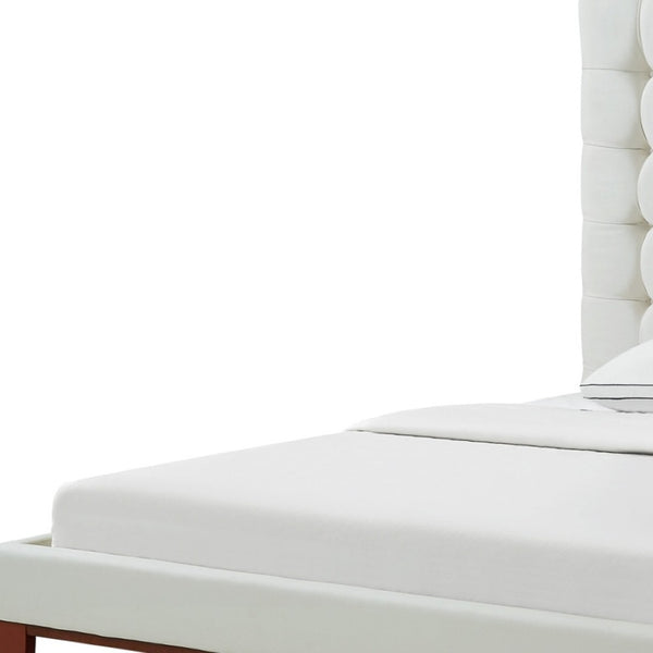 HomeRoots Beige Tufted Linen Queen Bed Frame - Elegant Upholstered Design, Durable Construction & Comfort 544760