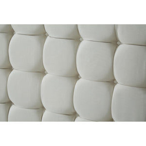 HomeRoots Beige Tufted Linen Queen Bed Frame - Elegant Upholstered Design, Durable Construction & Comfort 544760