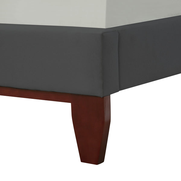 Homeroots Gray Solid Wood Queen Tufted Upholstered Linen Bed Grey,Linen Linen 544763