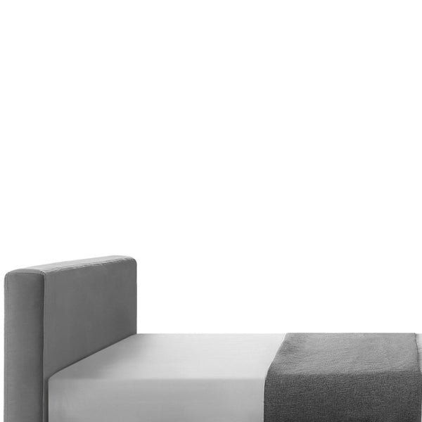 Homeroots Gray Solid Wood Queen Upholstered Velvet Bed Grey,Velvet Velvet 544766