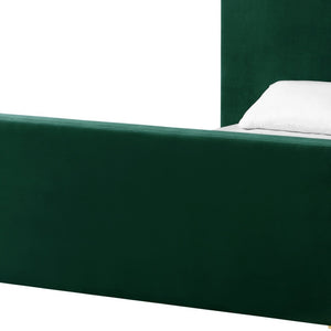 Homeroots Hunter Green Solid Wood King Upholstered Velvet Bed Hunter Green,Velvet Velvet 544767