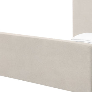HomeRoots Beige Linen Upholstered King Bed Frame - Stylish, Durable Design for Ultimate Comfort & Support 544771