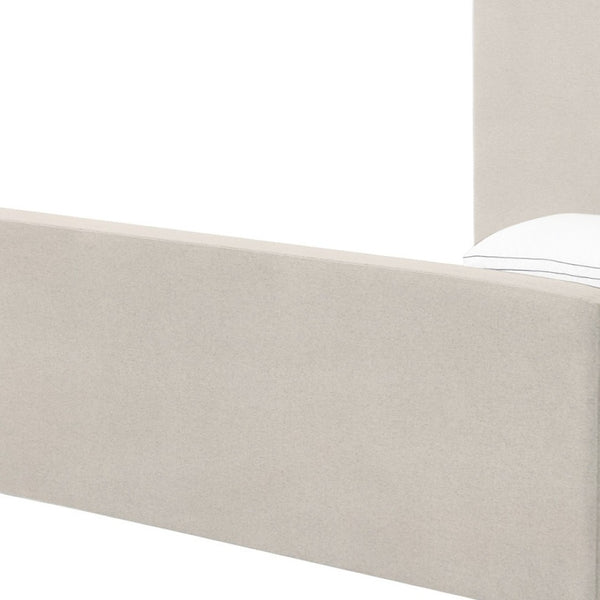 HomeRoots Beige Linen Upholstered King Bed Frame - Stylish, Durable Design for Ultimate Comfort & Support 544771