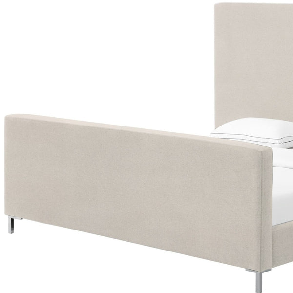 HomeRoots Beige Linen Upholstered King Bed Frame - Stylish, Durable Design for Ultimate Comfort & Support 544771