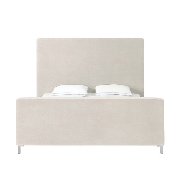 HomeRoots Beige Linen Upholstered Queen Bed Frame - Modern Design, Cozy Comfort, Durable Eucalyptus Construction 544772