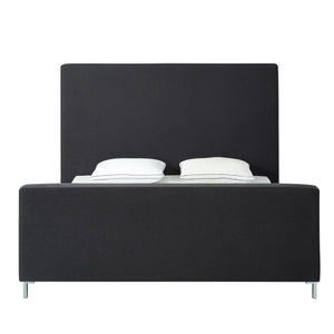 HomeRoots Charcoal Linen Upholstered King Bed Frame - Modern Minimalist Design for Ultimate Bedroom Comfort 544773