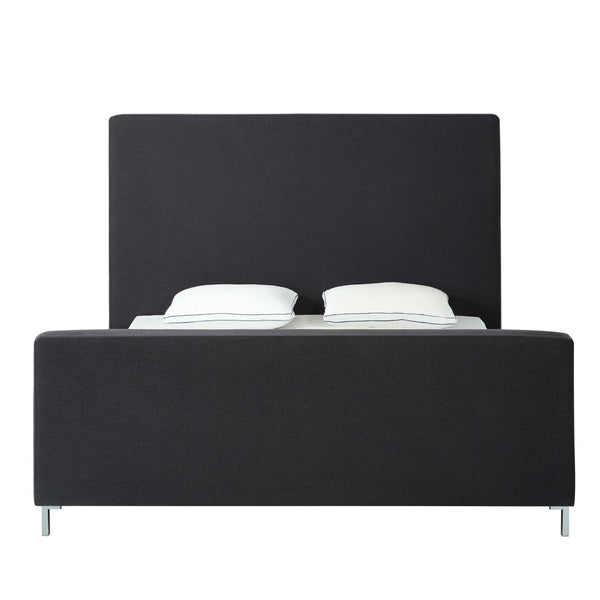 HomeRoots Charcoal Linen Upholstered King Bed Frame - Modern Minimalist Design for Ultimate Bedroom Comfort 544773