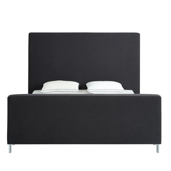 HomeRoots Charcoal Linen Upholstered King Bed Frame - Modern Minimalist Design for Ultimate Bedroom Comfort 544773