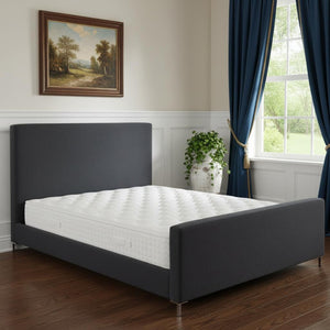 HomeRoots Charcoal Linen Upholstered King Bed Frame - Modern Minimalist Design for Ultimate Bedroom Comfort 544773