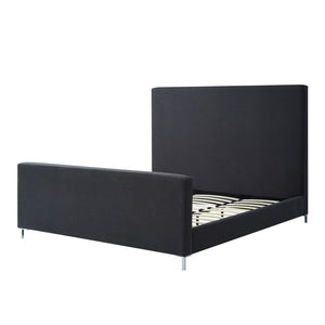 HomeRoots Charcoal Linen Upholstered King Bed Frame - Modern Minimalist Design for Ultimate Bedroom Comfort 544773