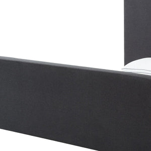 HomeRoots Charcoal Linen Upholstered Queen Bed Frame - Modern Elegance with Durable Support and Comfort 544774
