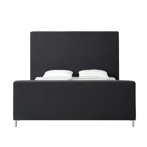 HomeRoots Charcoal Linen Upholstered Queen Bed Frame - Modern Elegance with Durable Support and Comfort 544774