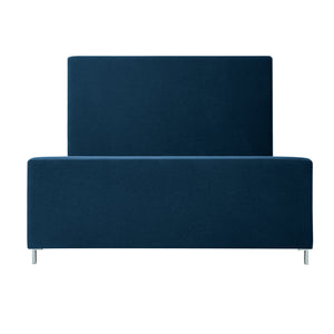 Homeroots Denim Blue Solid Wood King Upholstered Linen Bed Denim,Linen Linen 544775