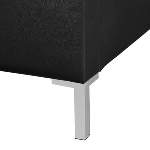 HomeRoots Black Faux Leather King Bed Frame with Nailhead Trim, Plush Upholstered Headboard & Solid Wood Base 544779