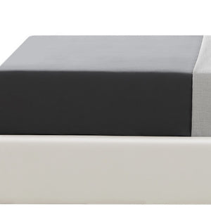 Homeroots White Solid Wood Twin Upholstered Faux Leather Bed Frame With Nailhead Trim White,Leather Pu Leather Pu 544785