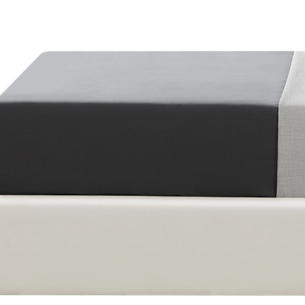 Homeroots White Solid Wood Twin Upholstered Faux Leather Bed Frame With Nailhead Trim White,Leather Pu Leather Pu 544785