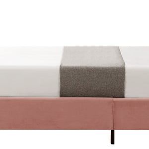 Homeroots Blush Solid Wood Twin Upholstered Velvet Bed With Nailhead Trim Blush,Velvet Velvet 544787