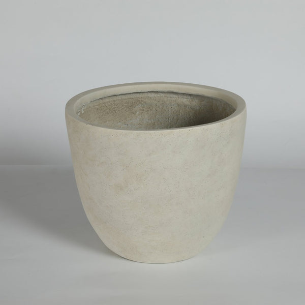 English Elm Round Handcrafted Concrete Planter Set Textured Matte Finish Patio Entryway Garden W347P449342