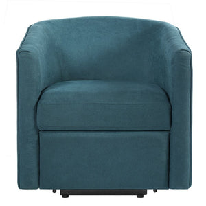 English Elm Power Lift Recliner Barrel Back Chenille Chair for Seniors with Footrest Pocket Blue N719P355911C