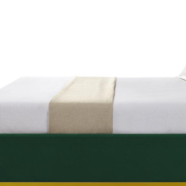 Homeroots Hunter Green Solid Wood King Upholstered Velvet Bed Hunter Green Velvet 544800
