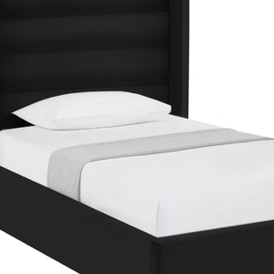 HomeRoots Black Tufted Velvet Upholstered Twin Bed Frame - Stylish, Durable, and Cozy Sleep Solution for All! 544802