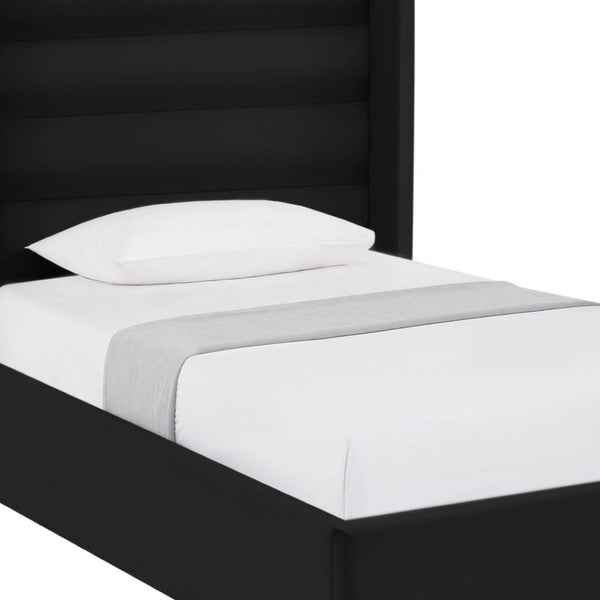 HomeRoots Black Tufted Velvet Upholstered Twin Bed Frame - Stylish, Durable, and Cozy Sleep Solution for All! 544802