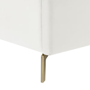 HomeRoots Cream Tufted Velvet Twin Bed Frame - Elegant Design, Durable Comfort, No Box Spring Needed, Cozy Retreat 544805